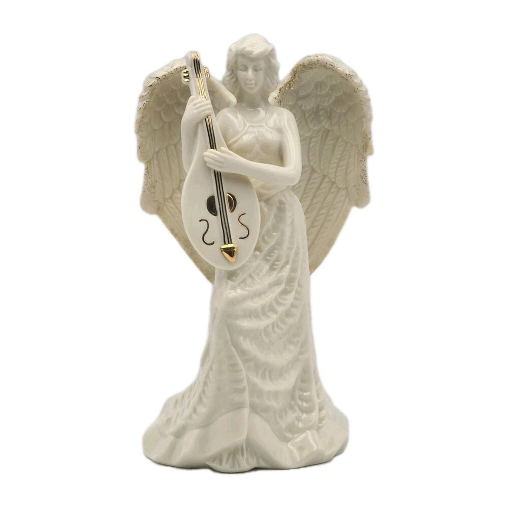 Lenox Angel Figurine Playing Cello Ivory & Gold Accents Elegant Collectible Rare